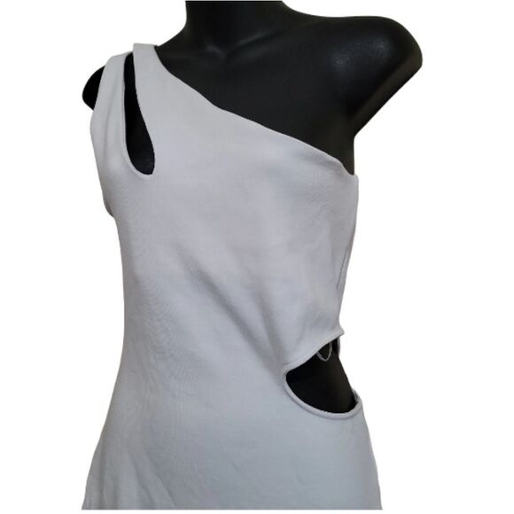 ZARA  Woman Mini Asymmetrical Cut-Out White Dress Size  Large NWT - Picture 7 of 10